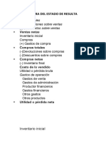 Estructura Del Estado de Resultados: Ventas Totales (-) Devoluciones Sobre Ventas (-) Descuentos Sobre Ventas