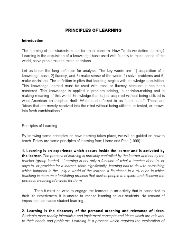 Principles of learning download gr tis pdf learning experience