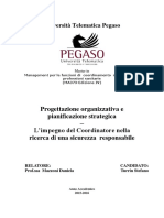 Progettazione Organizzativa e Pianificazione Strategica - L'impegno Del Coordinatore Nella Ricerca Di Una Sicurezza Responsabile