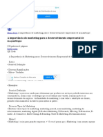 A Importância Do Marketing para o Desenvolvimento Empresarial de Moçambique