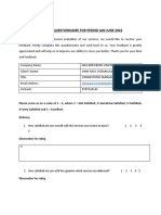 Client Satisfaction Questionnaire For Period Jan-June 2022