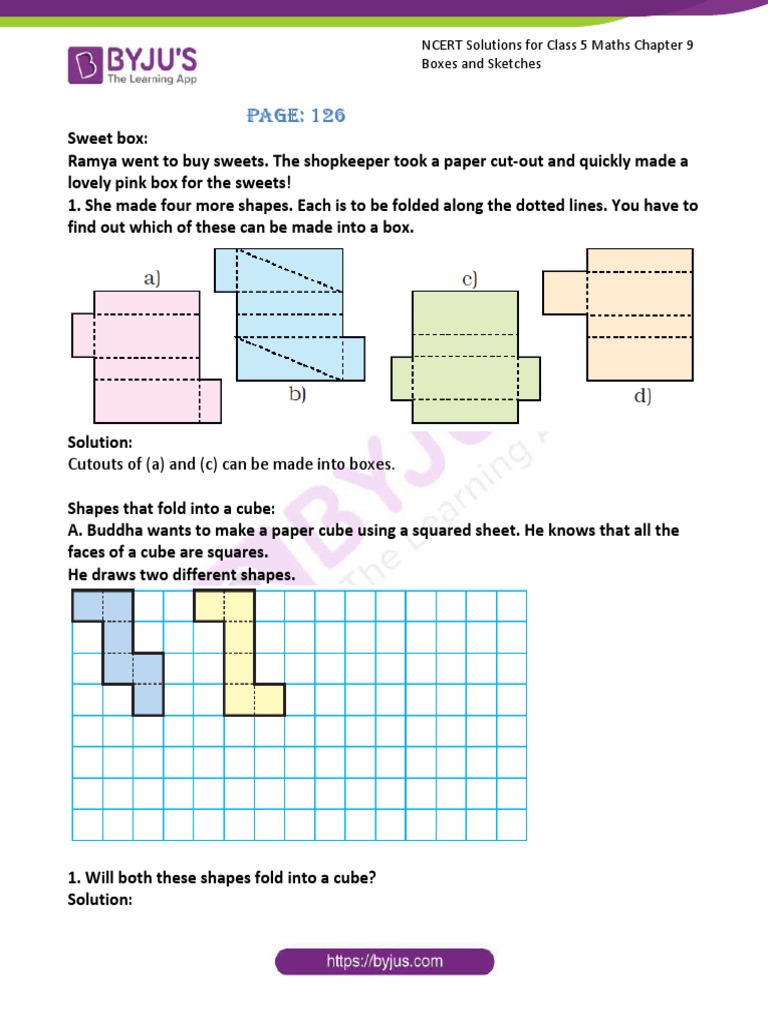 NCERT Solutions For Class 5 Maths Chapter 9 Boxes and Sketches | PDF
