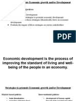 Strategies To Promote Economic Growth and - or Development