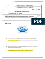 1a Avaliação de Ciências do 1o Trimestre