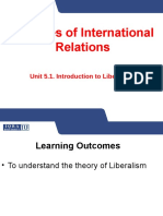 Theories of International Relations: Unit 5.1. Introduction To Liberalism