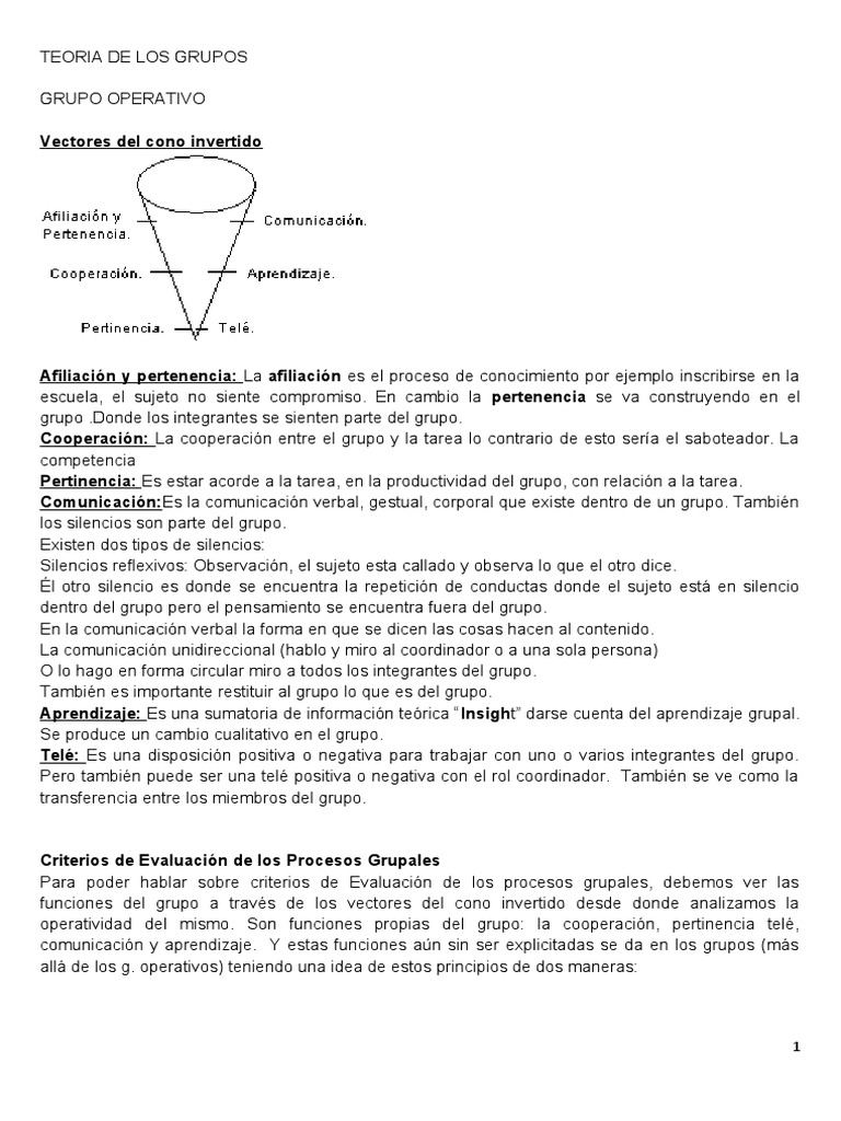 Vectores del Cono Invertido en Grupos | PDF | Comunicación | Aprendizaje
