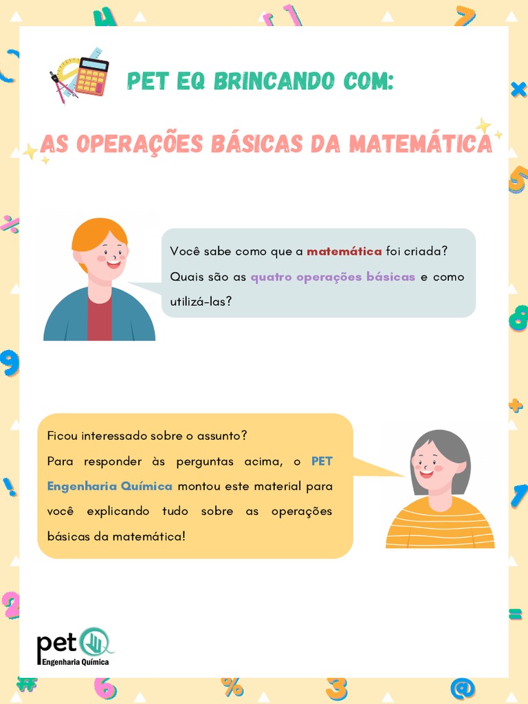 PETEQOperaçõesBásicasMatemáticas PDF Matemática Multiplicação