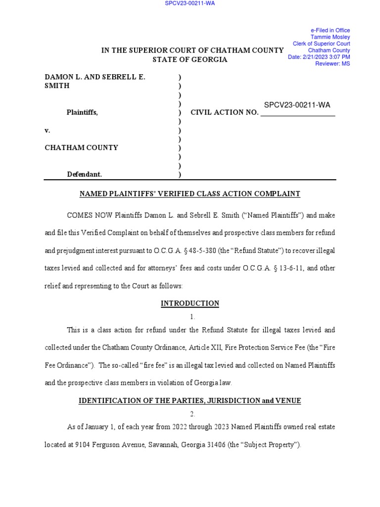 Fire Fee Lawsuit Complaint | PDF | Class Action | Lawsuit