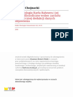 Antropologia Karla Rahnera I Jej Źródła Filozoficzne Wobec Zarzutu Apriorycznej Dedukcji Danych Objawienia