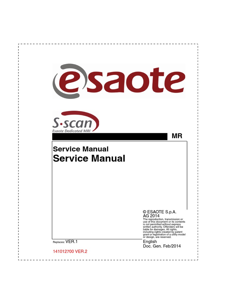S-Scan Service Manual 141012700 Rev2 SW3.1A (Feb2014) | PDF