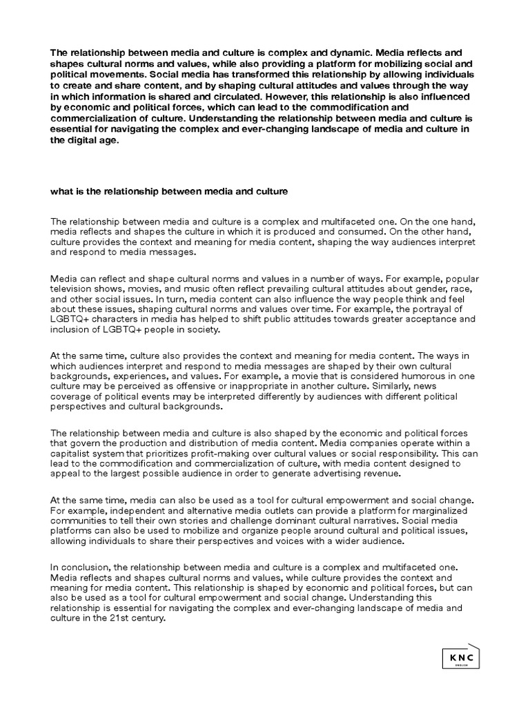 Media and Culture | PDF | Social Media | Popular Culture & Media Studies