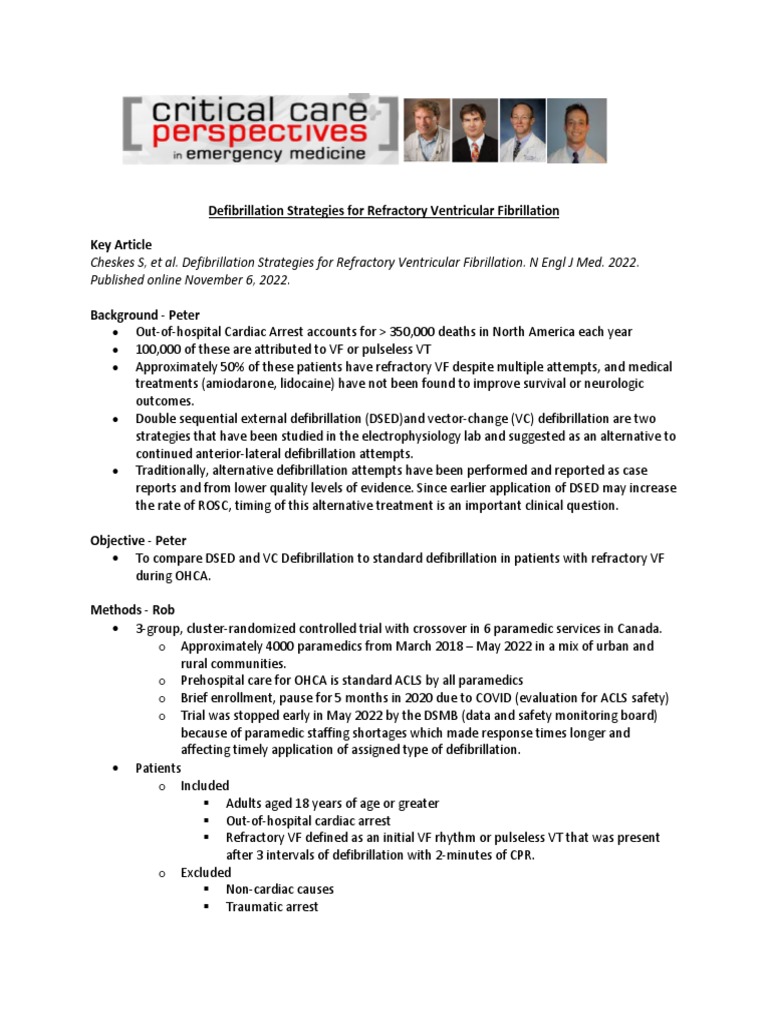 Defibrillation Strategies For Refractory Ventricular Fibrillation PDF