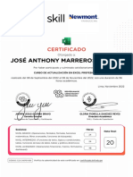 Certificado Actualizacion en Excel Profesional