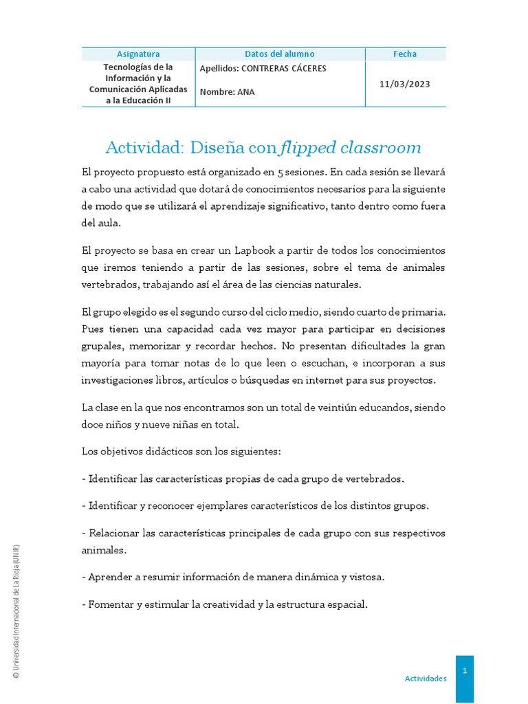 Actividad: Diseña Con Flipped Classroom | PDF | Aprendizaje | Cognición