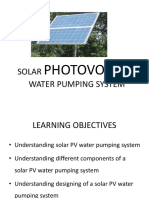Solar Water Pumping System: Photovoltaic