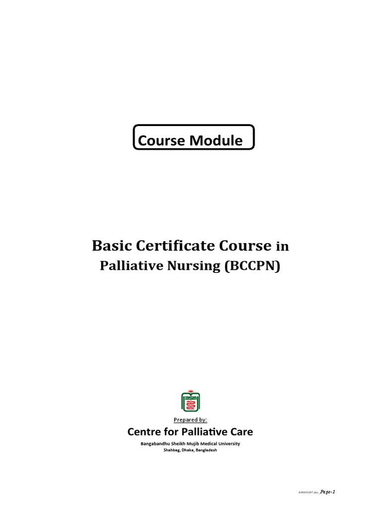 Course Module: in Palliative Nursing (BCCPN) | PDF | Palliative Care ...