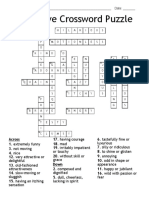 Adjective Crossword Puzzle Answer Key C09de 6162dce5