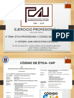 Ejercicio Profesional I: Tema: Ética Profesional Y Código de Ética Del Cap