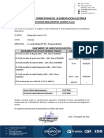 Certificado de Operatividad de La Subestacion Electrica Subestacion Megacentro Aceros S.A.C