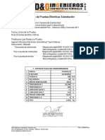 Protocolo de Pruebas Eléctricas Subestación: Norma Técnica de La Dirección General de Electricidad