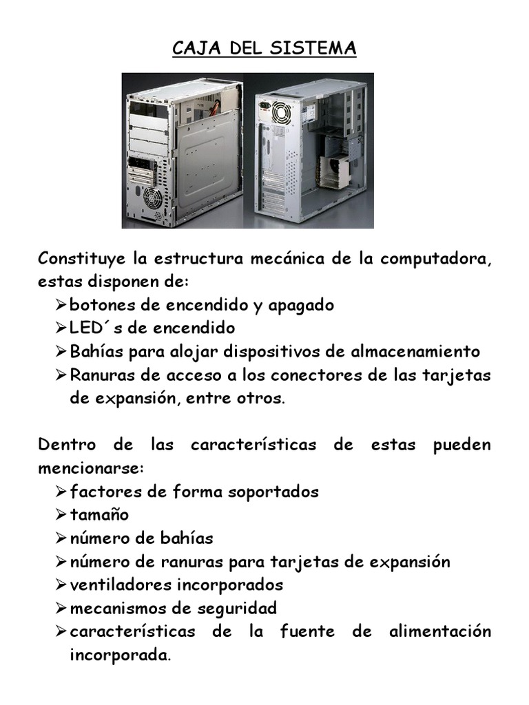 Caja Del Sistema Pdf Hardware De La Computadora Ingeniería