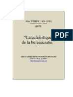 "Caractéristiques de La Bureaucratie.": Max WEBER (1864-1920)
