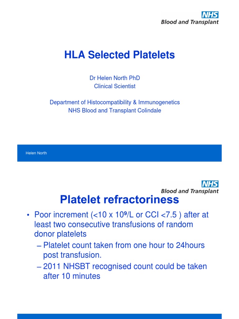 Plaquetas Selecionadas Por Tipagem Hla PDF Human Leukocyte Antigen Blood Transfusion