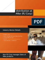 Sales and Distribution at Nike (RJ Corp) : A Project Done Under The Supervision of DR Nidhi Sinha