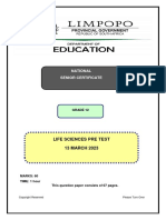 National Senior Certificate: Life Sciences Pre Test 13 MARCH 2023