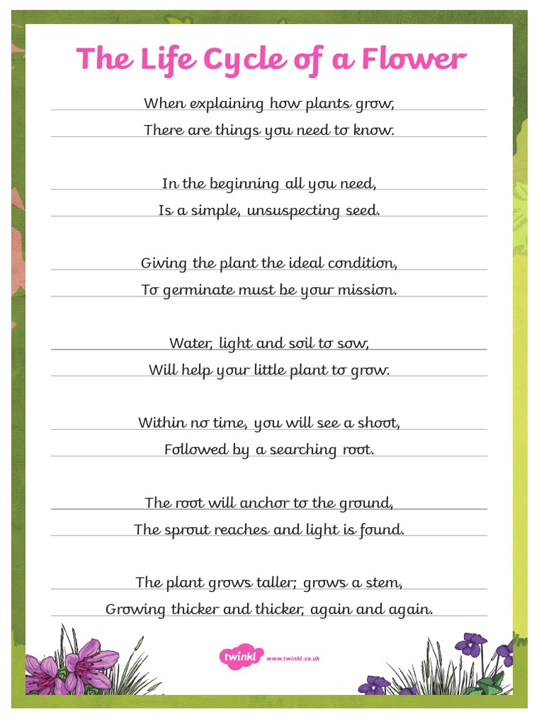 Handwriting-Poem Ver 7 | PDF | Flowers | Seed