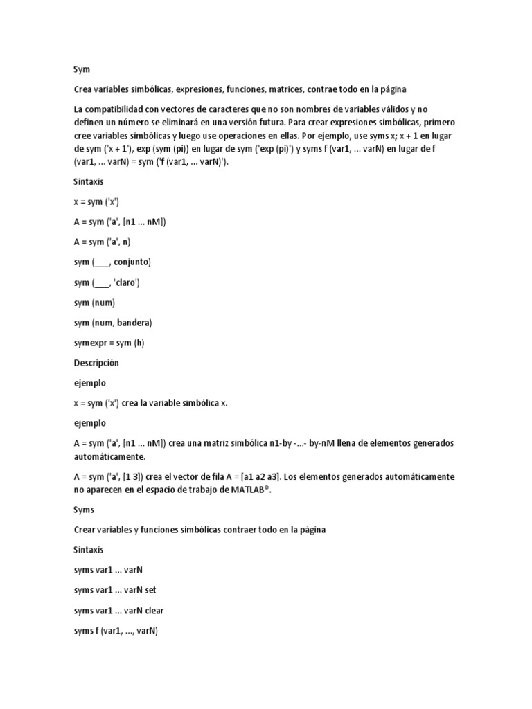 Sym y Syms | PDF