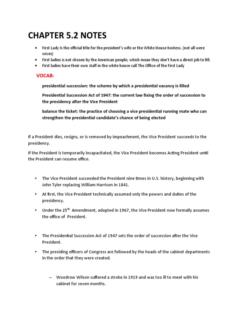 5 2 notes u s government pdf presidents of the united states