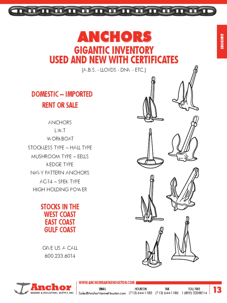 Section 1 Anchors PDF Anchor Manufactured Goods