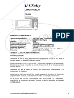 Instrucciones Microondas Blusky BMG900ESL23 1