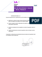 Políticas de Seguridad y Salud en El Trabajo