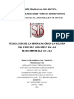 Tecnología de La Información en La Mejora Del Proceso Logístico en Las Microempresas de Lima