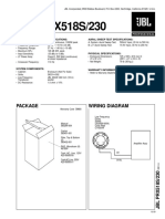 JBL PRX518S/230 technical manual specifications and component view