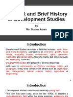 Concept and Brief History of Development Studies: by Ms. Bushra Aman