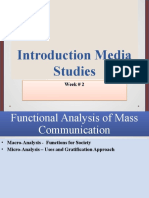 Introduction Media Studies: Week # 2