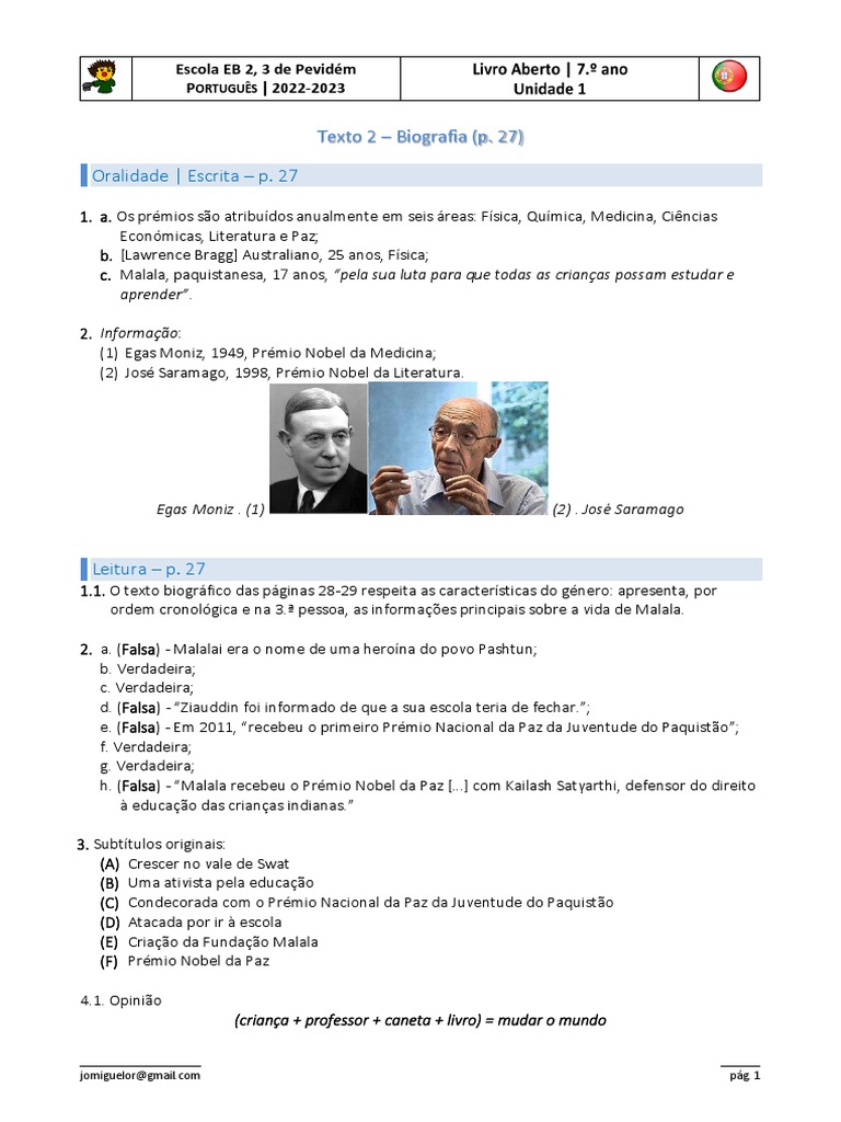 Biografia de Malala e seu Prêmio Nobel | PDF | Prêmio Nobel | Paquistão, image size:768x1024