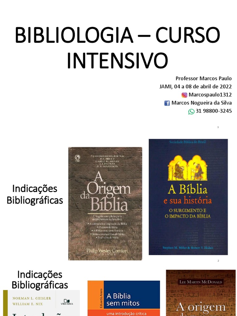 Bibliologia - Aula 12 - Revisão Do Conteúdo | PDF | Bíblia | Antigo ...