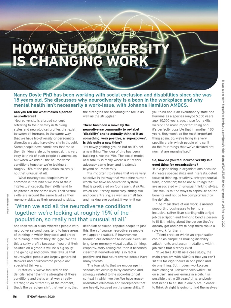 How Neurodiversity Is Changing Work | PDF | Dyslexia | Cognitive Science