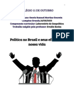 Política No Brasil e Seus Efeitos Na Nossa Vida: Colégio 11 de Outubro