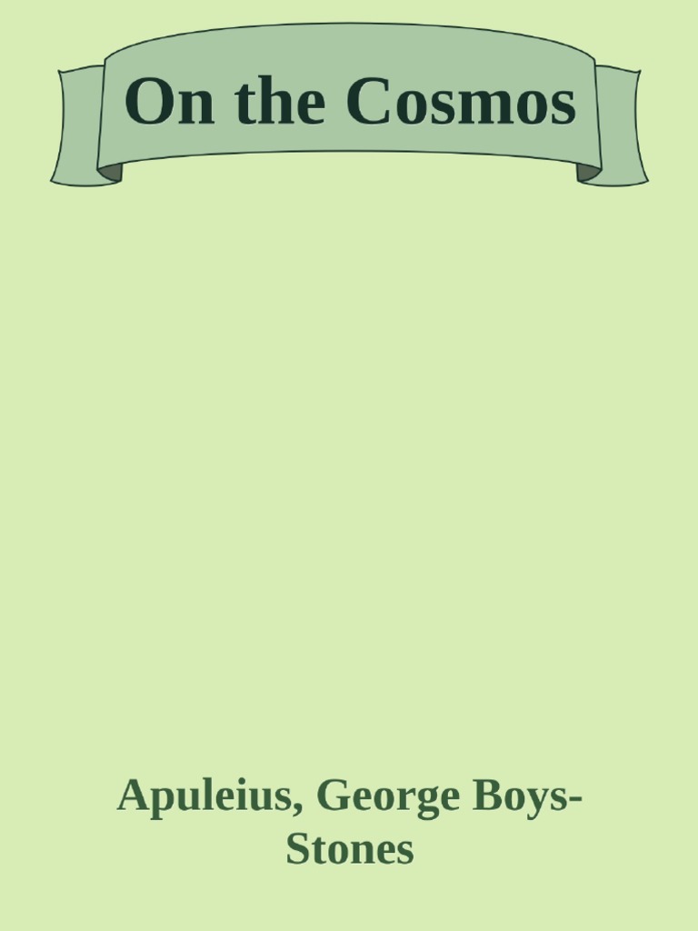 Apuleius, BoysStones On The Cosmos PDF Hera