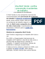 Campanha Abril Verde: Confira Dicas de Prevenção À Acidentes de Trabalho