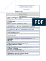 Perio-UFSC: Disciplina: Lista de Material Instrumental