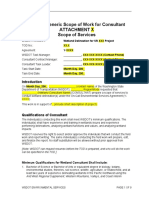 WSDOT Generic Scope of Work For Consultant Attachment X Scope of Services