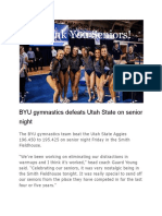 Byu Gymnastics Defeats Utah State On Senior Night