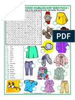 2 - Clothes and Accessories Vocabulary Esl Word Search - 4th A1