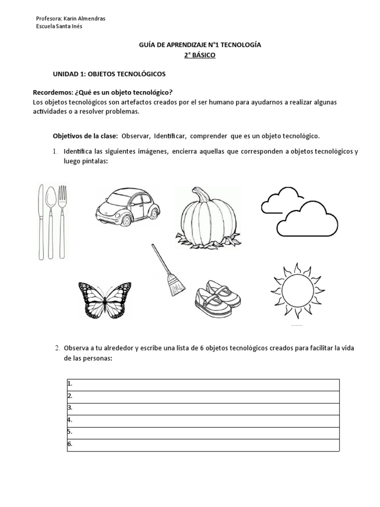 Guía N°1 Tecnologia 2° Básico | PDF